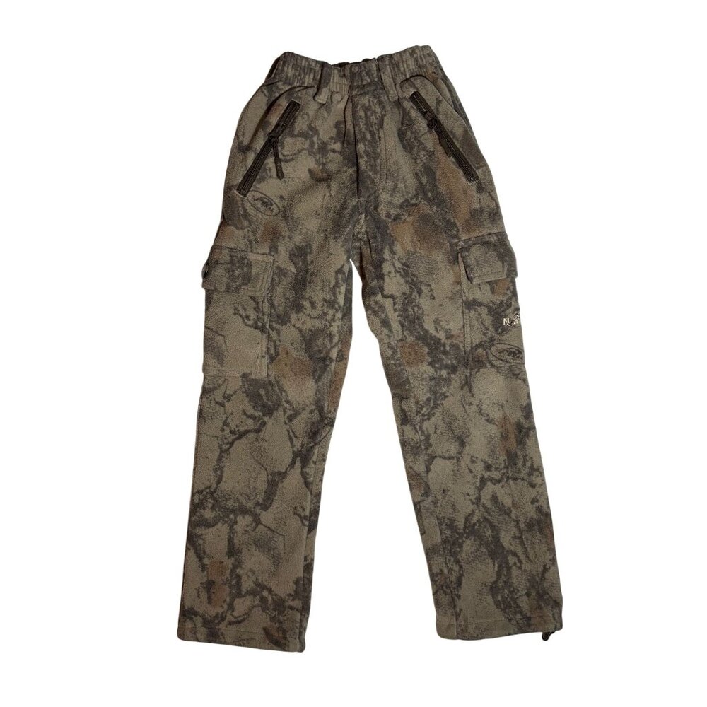 Natural Gear Boys Fleece Camouflage Cargo Sweat Pants Small Polyester 20.5" Inse